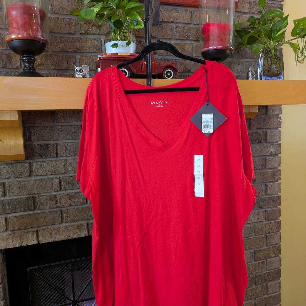 Ava & Viv Red Short Sleeve Tee